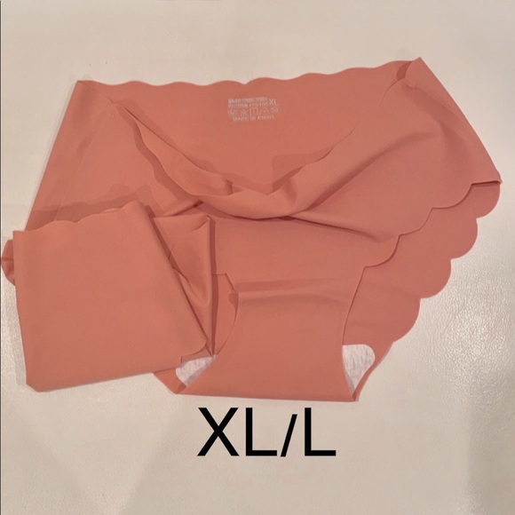 NWT 2 bundle panties 2 pastel pink SLXL seamless scallop edge hipsters two pairs - Picture 6 of 7